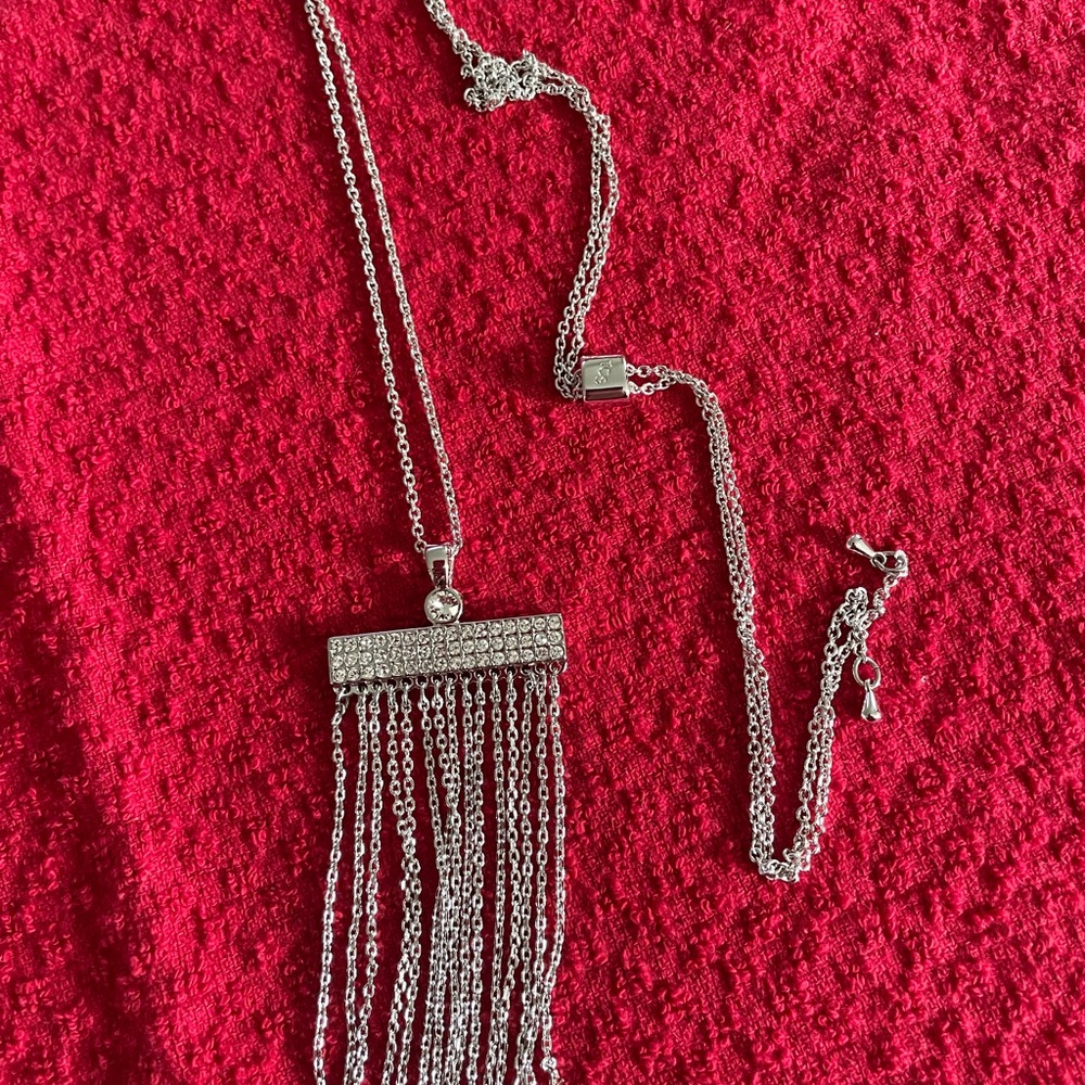 Swarovski Silver Fringe Necklace